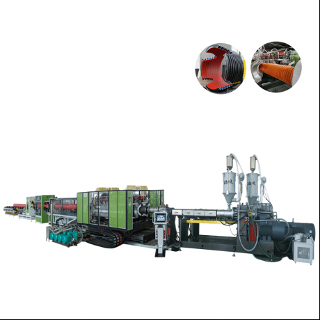 HDPE/PP/PVC Horisontell typ Dubbelvägg korrugerade rör Extrusion Line